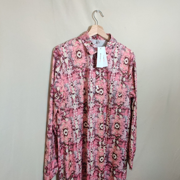 OC ORDER PLUS NWT Bohemian Geometric Kaftan Long Sleeve Collared Maxi Dress 3XL - Picture 4 of 15